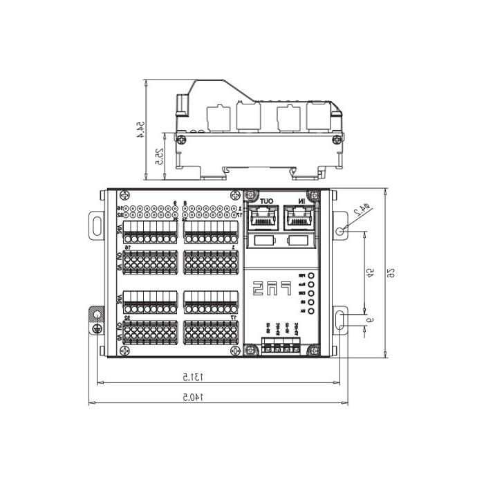 Multi-protocol modules IP20, 32DI/DO adaptive configuration, NPN, and terminals式、RJ45 network port、远程模块、009B52